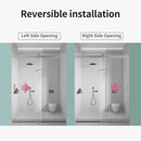 Frameless Single Sliding Soft Close Shower Doors, 3 / 8" Tempered Glass Reversible Installatio