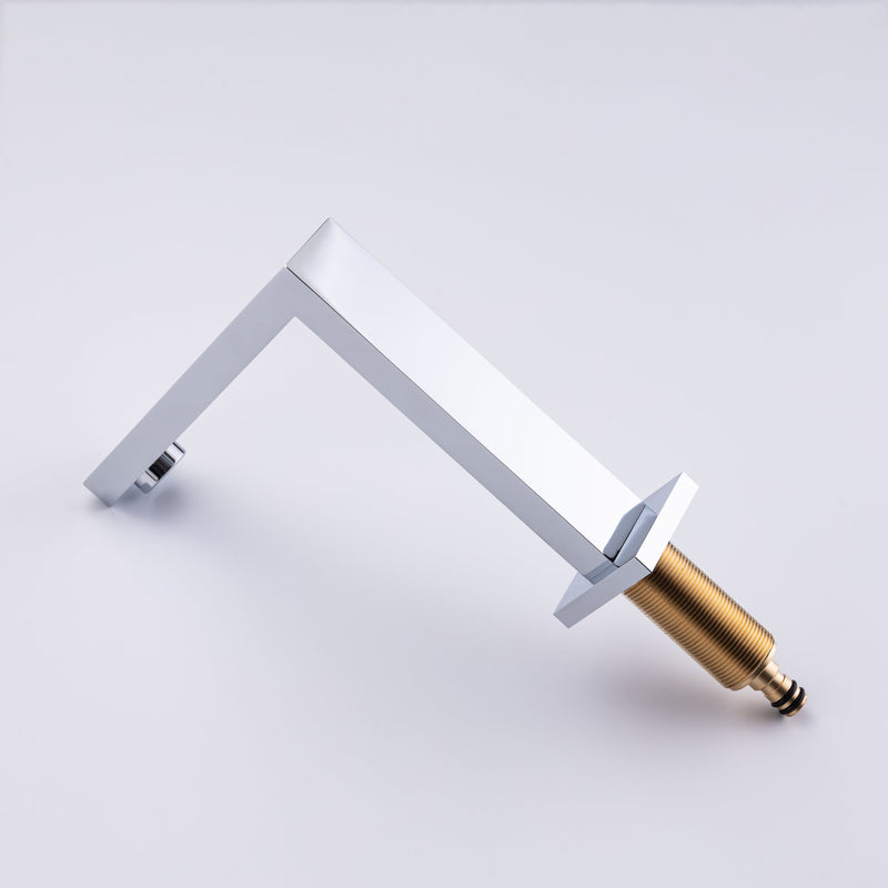 8 inch Widespread Bathroom Faucet Matte Black Bathroom Faucets for Sink 3 Hole Brass 2 Handle Lavatory Square Faucet Modern rv Bathroom Faucets