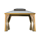 10' x 14' Hardtop Gazebo with Galvanized Steel Double Roof and Wood Grain Frame by HouseOfZazla