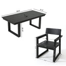 5 Piece Outdoor Dining Set with Umbrella Hole and 4 Armrest Chairs