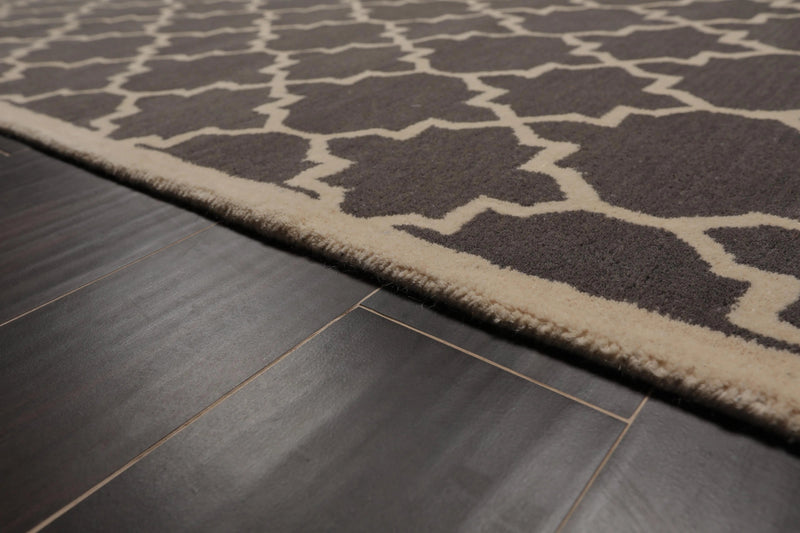 8 x 10 Handmade 100% Wool Traditional Oriental Area rug Modern Gray & Ivory