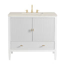 James Martin Myrrin 36" Single Bathroom Vanity, Bright White
