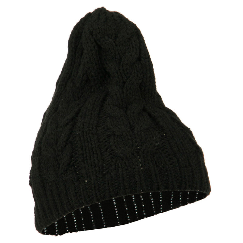 Acrylic Cable Design Beanie Hat