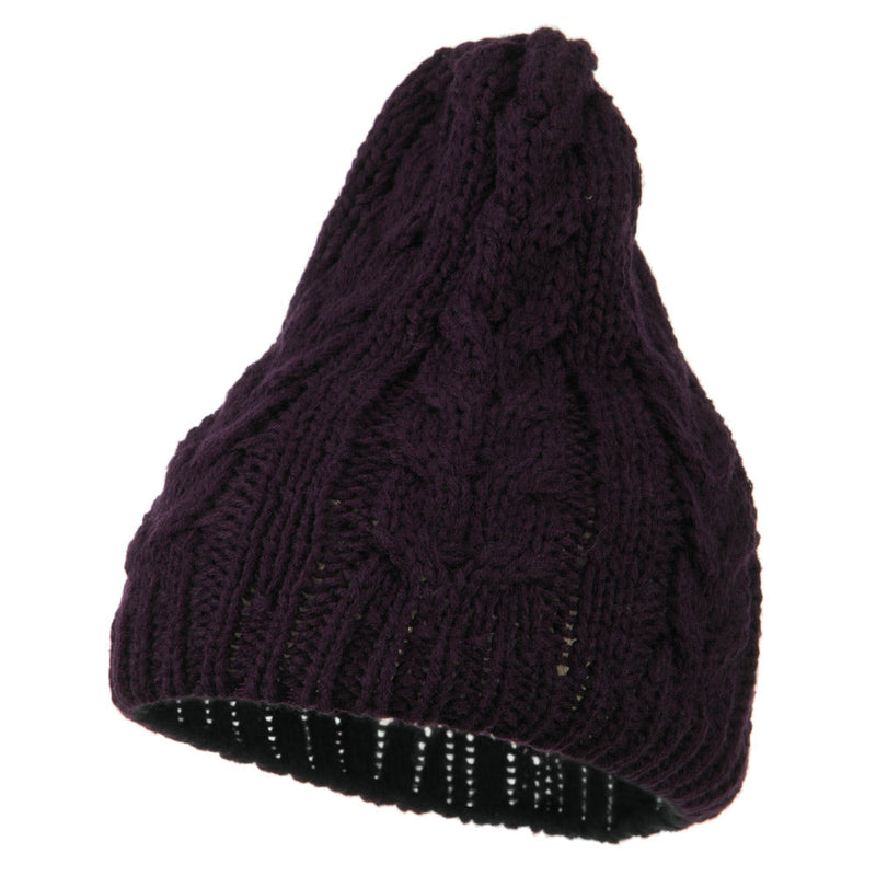 Acrylic Cable Design Beanie Hat