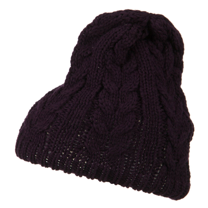 Acrylic Cable Design Beanie Hat