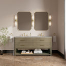 James Martin Lucian 72" Double Bathroom Vanity, Pebble Oak