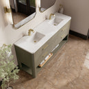 James Martin Lucian 72" Double Bathroom Vanity, Pebble Oak