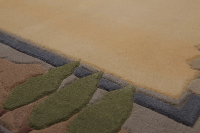 4' x 6' Handmade 100% wool Plus Pile area rug Vanilla