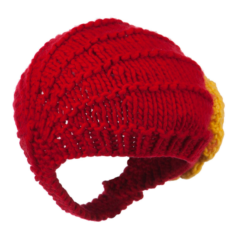 Girl's Flower Detail Chin Ski Beanie