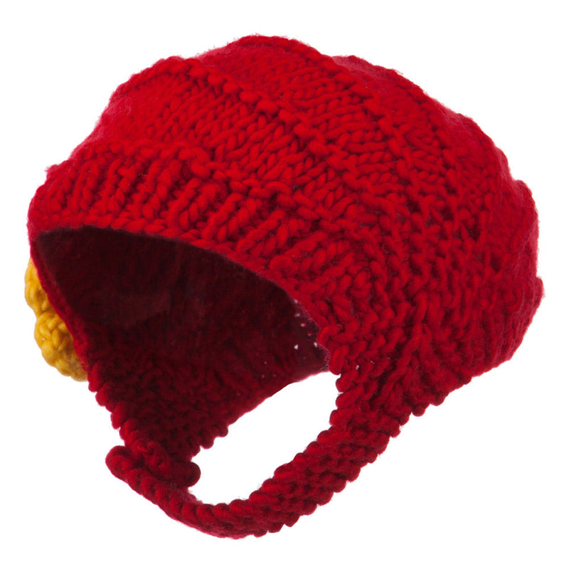 Girl's Flower Detail Chin Ski Beanie