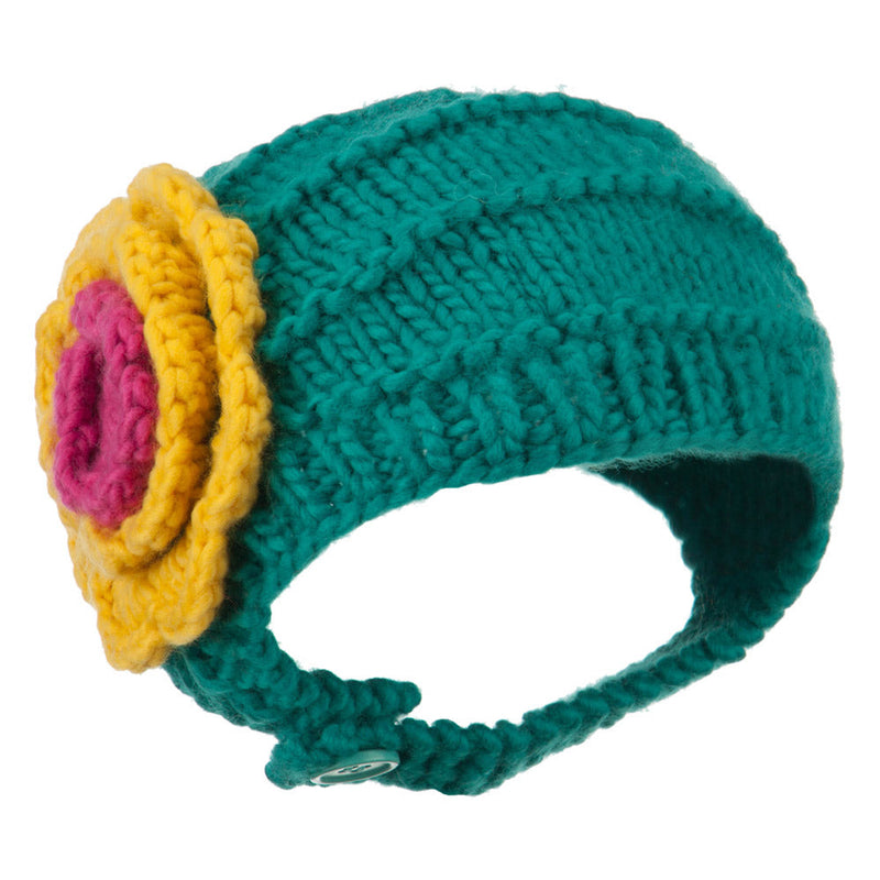 Girl's Flower Detail Chin Ski Beanie