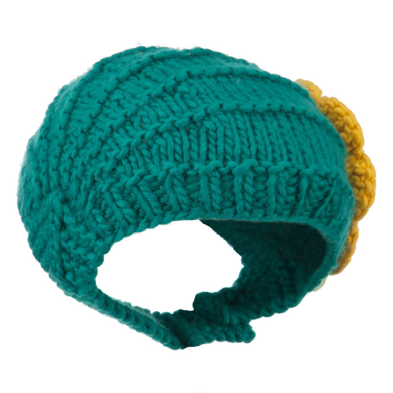 Girl's Flower Detail Chin Ski Beanie