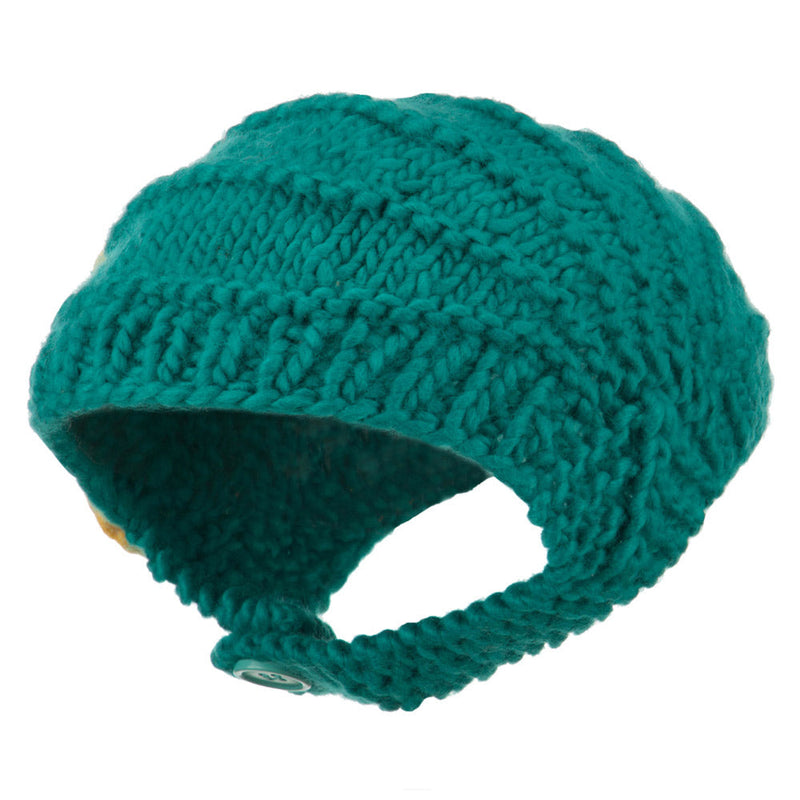 Girl's Flower Detail Chin Ski Beanie