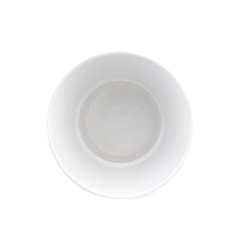 9.8 inch White Ceramic Pot with Wooden Stand