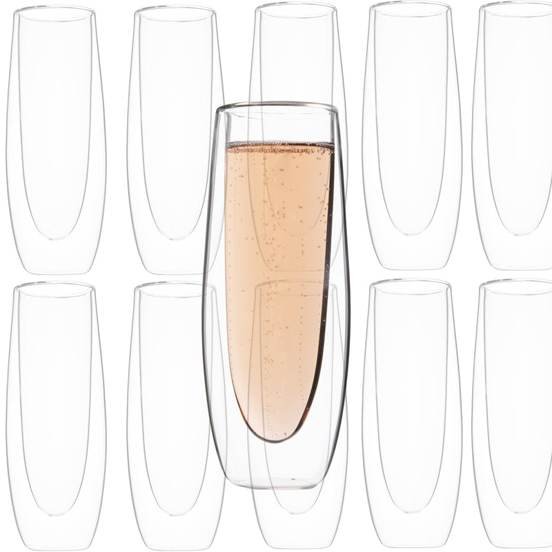 Stemless Double Wall Champagne Prosecco Glasses  - 5.4 fl. oz