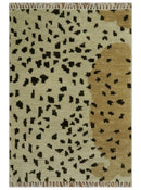 Chaia Dotted Beige, Camel and Charcoal Hand Knotted 2x3 wool area rug by The Rug Decor
