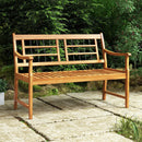 Patio Acacia Wood Bench with Curved Armrests Slatted Seat and Backrest by LJGDeals