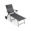 Adjustable Patio Folding Chaise Lounge Chair with Wheels by DirectDeals