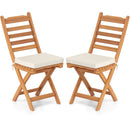 Patio Folding Chairs Set of 2 with Soft Seat Cushion-A
