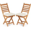 Patio Folding Chairs Set of 2 with Soft Seat Cushion by LJGDeals