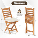 Patio Folding Chairs Set of 2 with Soft Seat Cushion-A