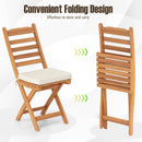 Patio Folding Chairs Set of 2 with Soft Seat Cushion by LJGDeals