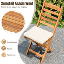 Patio Folding Chairs Set of 2 with Soft Seat Cushion-A