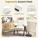 Upholstered Armchair with Natural Rubber Wood Legs and Sponge Padded Seat-White by LJGDeals