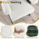 Upholstered Armchair with Natural Rubber Wood Legs and Sponge Padded Seat-White by LJGDeals