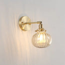 GobekUsa Champagne/Clear Prismatic Glass Single Sconce Gold Wall Light - Minimalist Globe Design