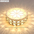GobekUsa Champagne LED Crystal Embedded Round Ceiling Light - Simple Style Flush Mount for Passageway