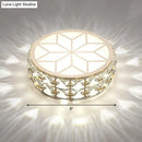 GobekUsa Champagne LED Crystal Embedded Round Ceiling Light - Simple Style Flush Mount for Passageway