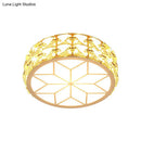 GobekUsa Champagne LED Crystal Embedded Round Ceiling Light - Simple Style Flush Mount for Passageway