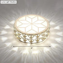 GobekUsa Champagne LED Crystal Embedded Round Ceiling Light - Simple Style Flush Mount for Passageway