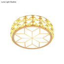 GobekUsa Champagne LED Crystal Embedded Round Ceiling Light - Simple Style Flush Mount for Passageway