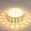 GobekUsa Champagne LED Crystal Embedded Round Ceiling Light - Simple Style Flush Mount for Passageway