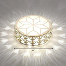 GobekUsa Champagne LED Crystal Embedded Round Ceiling Light - Simple Style Flush Mount for Passageway