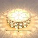 GobekUsa Champagne LED Crystal Embedded Round Ceiling Light - Simple Style Flush Mount for Passageway