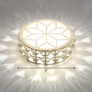 GobekUsa Champagne LED Crystal Embedded Round Ceiling Light - Simple Style Flush Mount for Passageway