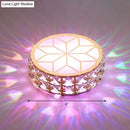 GobekUsa Champagne LED Crystal Embedded Round Ceiling Light - Simple Style Flush Mount for Passageway
