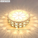 GobekUsa Champagne LED Crystal Embedded Round Ceiling Light - Simple Style Flush Mount for Passageway