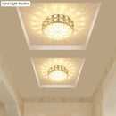 GobekUsa Champagne LED Crystal Embedded Round Ceiling Light - Simple Style Flush Mount for Passageway