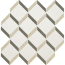 Champagne, Seashell, Bosphorus Honed Steps 3d Limestone Mosaics 14 9/16x14 15/16