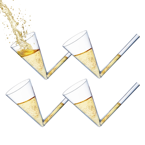 Champagne Shooter - Chug Flutes Guzzler Glasses Unique Gifts, Reusable Acrylic 4pk