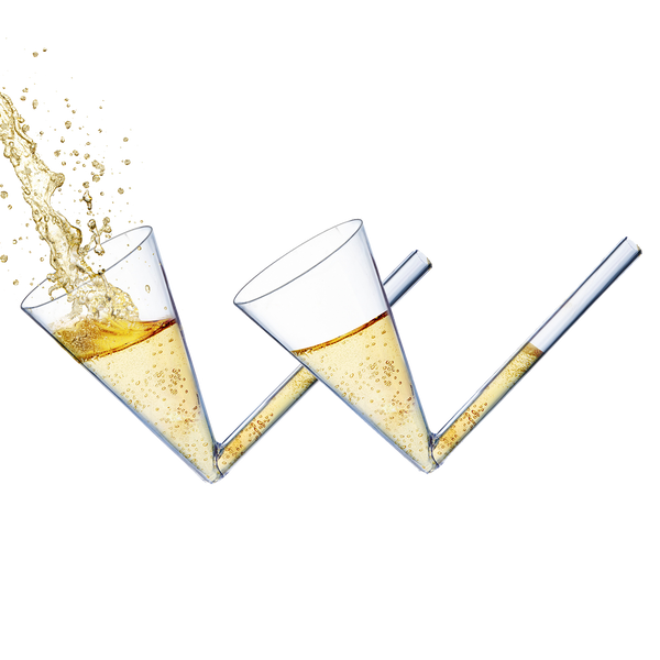Champagne Shooter - Chug Flutes Guzzler Glasses Unique Gifts, Reusable Acrylic 2pk