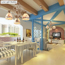 GobekUsa 3/5 Lights Chandelier Pendant Light - White and Gold Tiffany Style Stained Glass Mosaic Hanging Lamp Kit