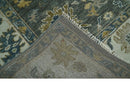Charcoal Ivory Hand Knotted Traditional Wool Oushak Area Rug by The Rug Decor