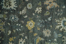 Charcoal Ivory Hand Knotted Traditional Wool Oushak Area Rug by The Rug Decor