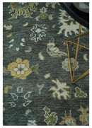 Charcoal Ivory Hand Knotted Traditional Wool Oushak Area Rug by The Rug Decor
