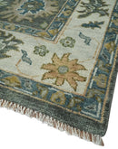 Charcoal Ivory Hand Knotted Traditional Wool Oushak Area Rug by The Rug Decor